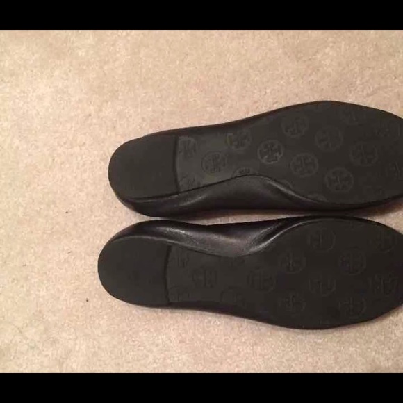 Tory Burch Reva Flats Gold Black 6.5 - Picture 3 of 4